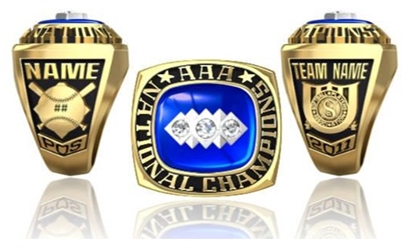 Picture of AAA National Champion Ring/Pendant w/Triple Cubic Zirconia Crest - Suncast