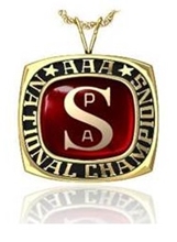 Picture of AAA National Champion Ring/Pendant w/ SPA Encrusting - 10K White Gold AAA National Champion Pendant w/ SPA Encrusting