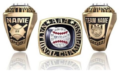 Picture of AAA National Champion Ring/Pendant w/Softball Crest and Cubic Zirconias - Suncast