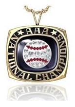 Picture of AAA National Champion Ring/Pendant w/Softball Crest and Cubic Zirconias - 10K White Gold AAA National Champion Pendant w/Softball Crest and Cubic Zirconias
