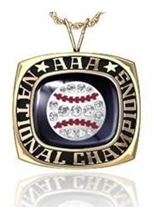 Picture of AAA National Champion Ring/Pendant w/Softball Crest and Cubic Zirconias - 10K Yellow Gold AAA National Champion Pendant w/Softball Crest and Cubic Zirconias