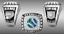 Picture of AAA World Champion Ring/Pendant w/World and Crossed Bats - 14K White Gold