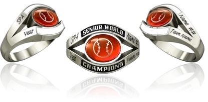 Picture of Women's Senior World Champion Ring Style 753 w/Softball