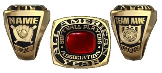 Picture of All American Ring or Pendant w/Stadium Top & Plain Stone